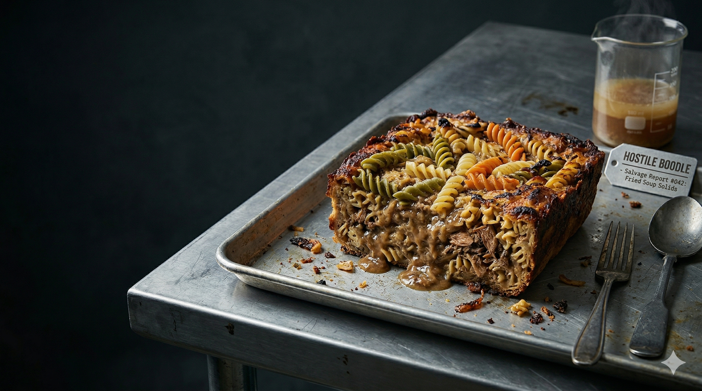 Hostile Boodle fried soup solids incident specimen